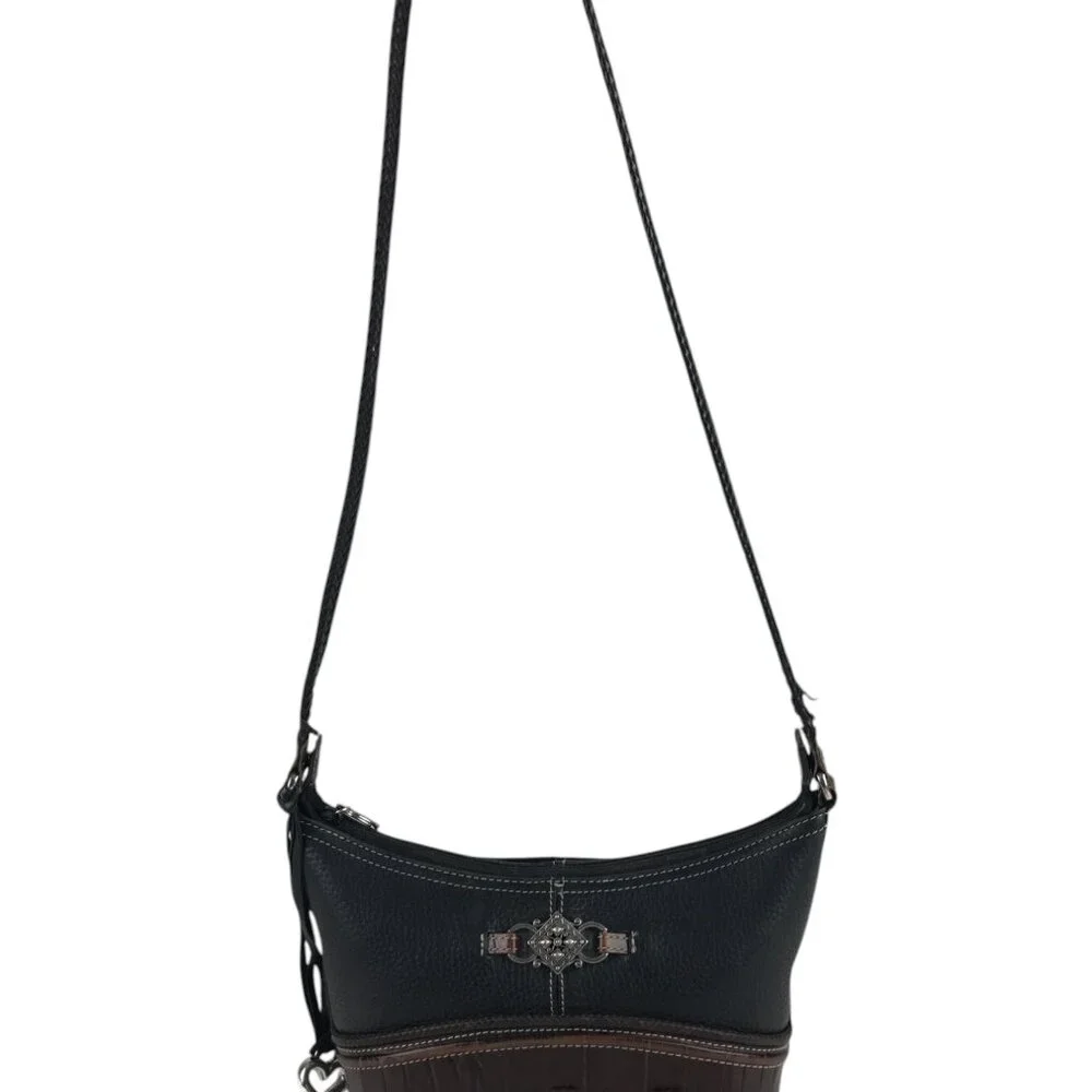Brighton Handbag D298323 Womens Tasseled Shoulder Strap‎ Lined  Black/Brown